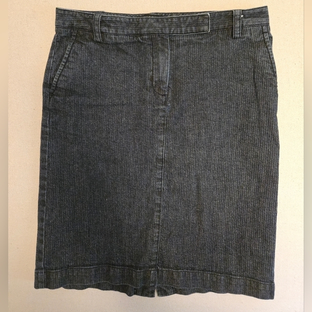 Talbots Blue Pencil Skirt Knee-Length Subtle Pinstripe 16p EUC